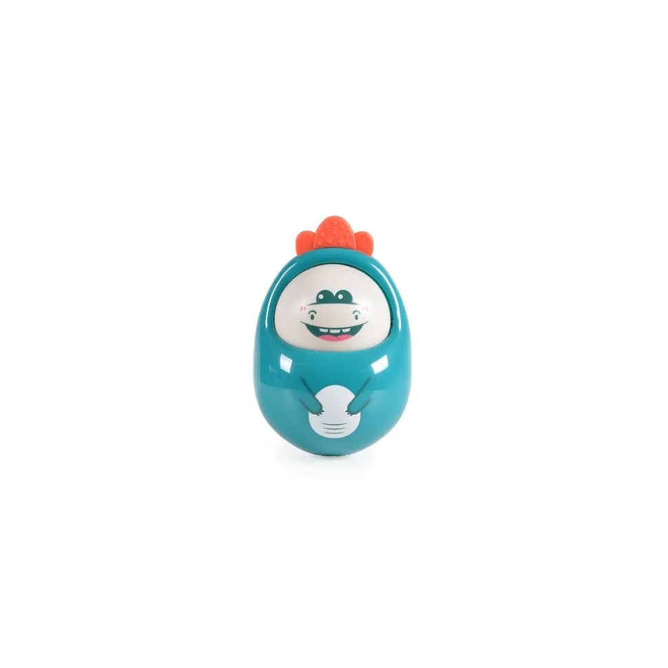 Moni Babyspielzeug Roly Poly Rassel, balancierendes Ei, Beißring, ab Geburt blau