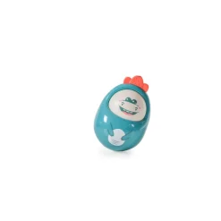 Moni Babyspielzeug Roly Poly Rassel, balancierendes Ei, Beißring, ab Geburt blau