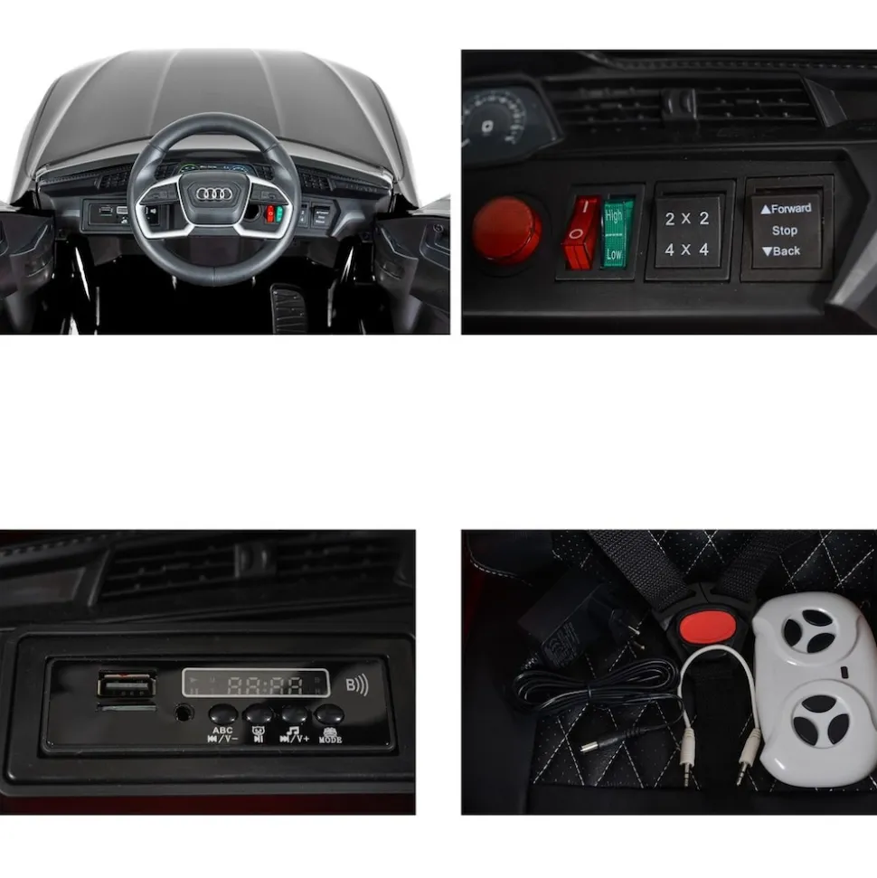 Moni Kinder Elektroauto Audi Sportback SUV metallic Fernbedienung USB EVA-Reifen schwarz