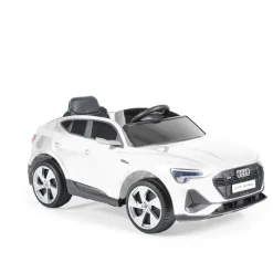 Moni Kinder Elektroauto Audi Sportback Fernbedienung Frontlichter Musik USB Gurt weiß