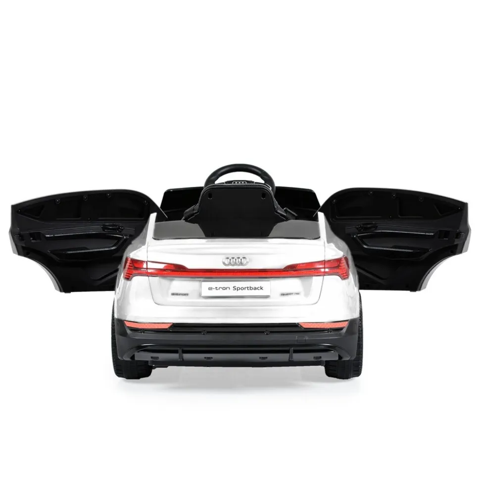 Moni Kinder Elektroauto Audi Sportback Fernbedienung Frontlichter Musik USB Gurt weiß
