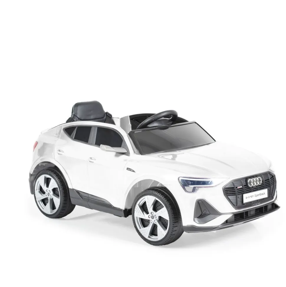 Moni Kinder Elektroauto Audi Sportback Fernbedienung Frontlichter Musik USB Gurt weiß