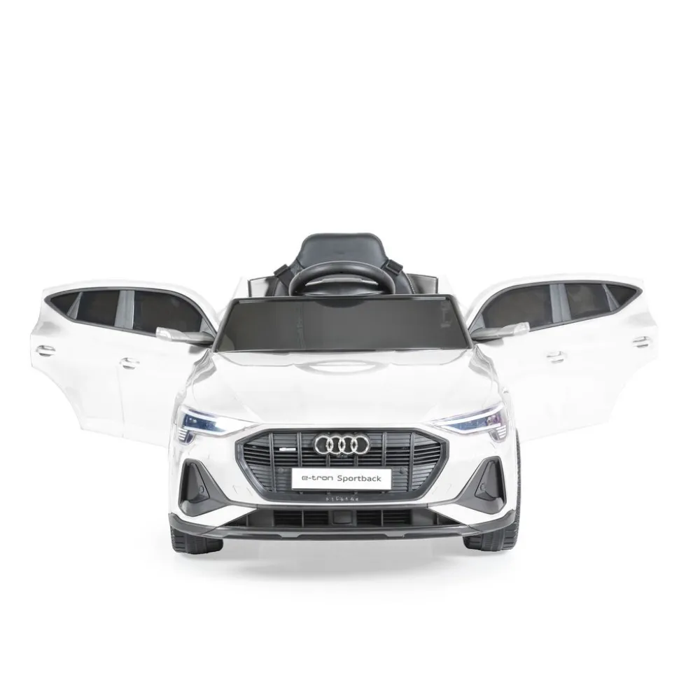 Moni Kinder Elektroauto Audi Sportback Fernbedienung Frontlichter Musik USB Gurt weiß