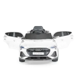 Moni Kinder Elektroauto Audi Sportback Fernbedienung Frontlichter Musik USB Gurt weiß