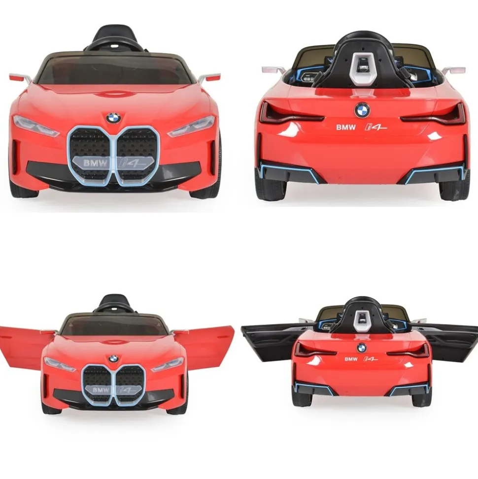 Moni Kinder Elektroauto BMW i4 MP3 EVA-Reifen Fernbedienung Lichter bis 30 kg rot