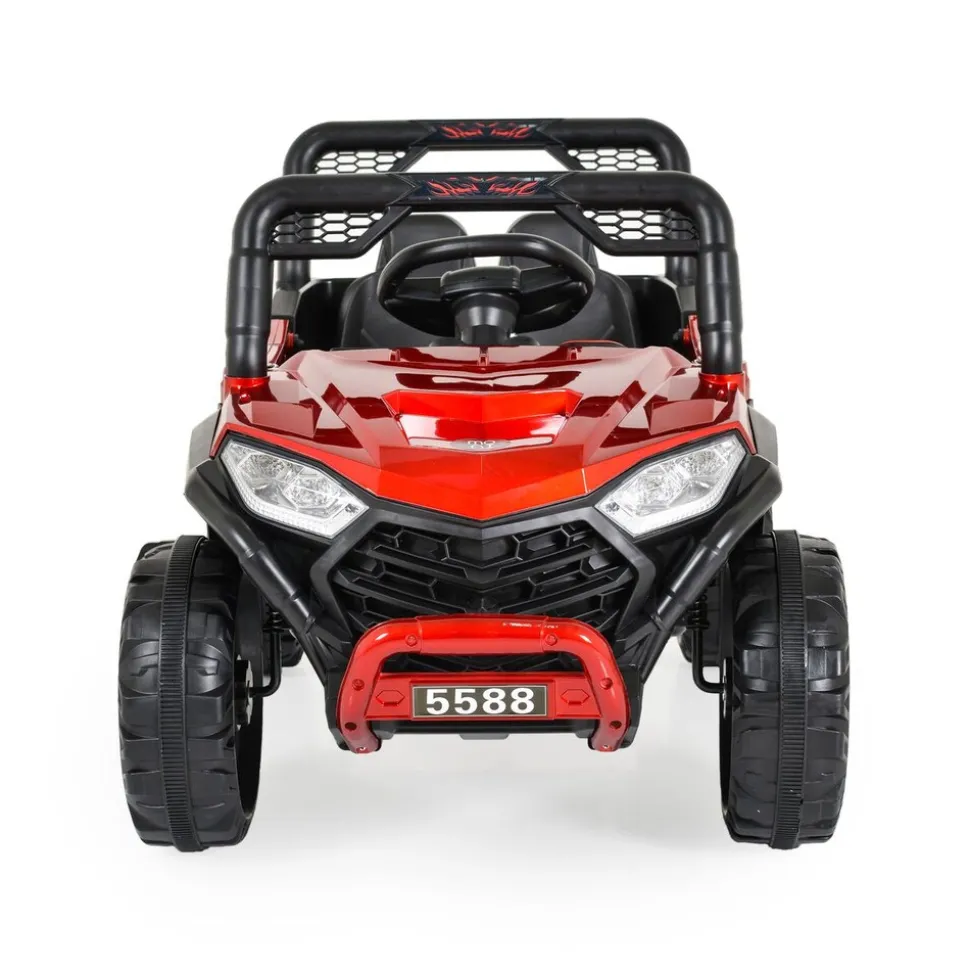 Moni Kinder Elektroauto Buggy Fast UTV 5588 metallic Fernbedienung MP3 USB Gurt rot