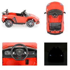 Moni Kinder Elektroauto Chiara Musik Fernbedienung zwei Motoren Kunststoffreifen rot