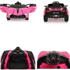 Moni Kinder Elektroauto Cordoba, MP3-Anschluss, Fernbedienung, Gurt, Bluetooth pink