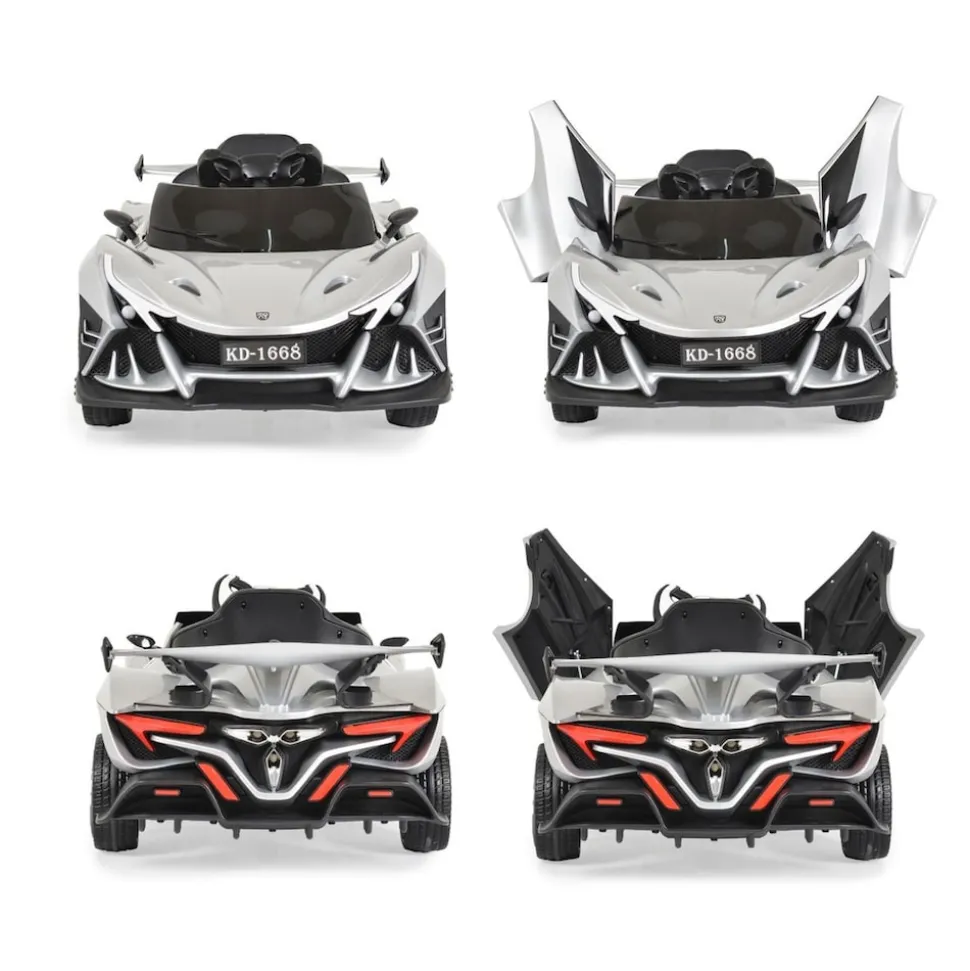Moni Kinder Elektroauto Flash metallic 4 Motoren, MP3, Fernbedienung, EVA-Reifen silber