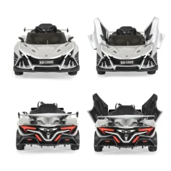Moni Kinder Elektroauto Flash metallic 4 Motoren, MP3, Fernbedienung, EVA-Reifen silber