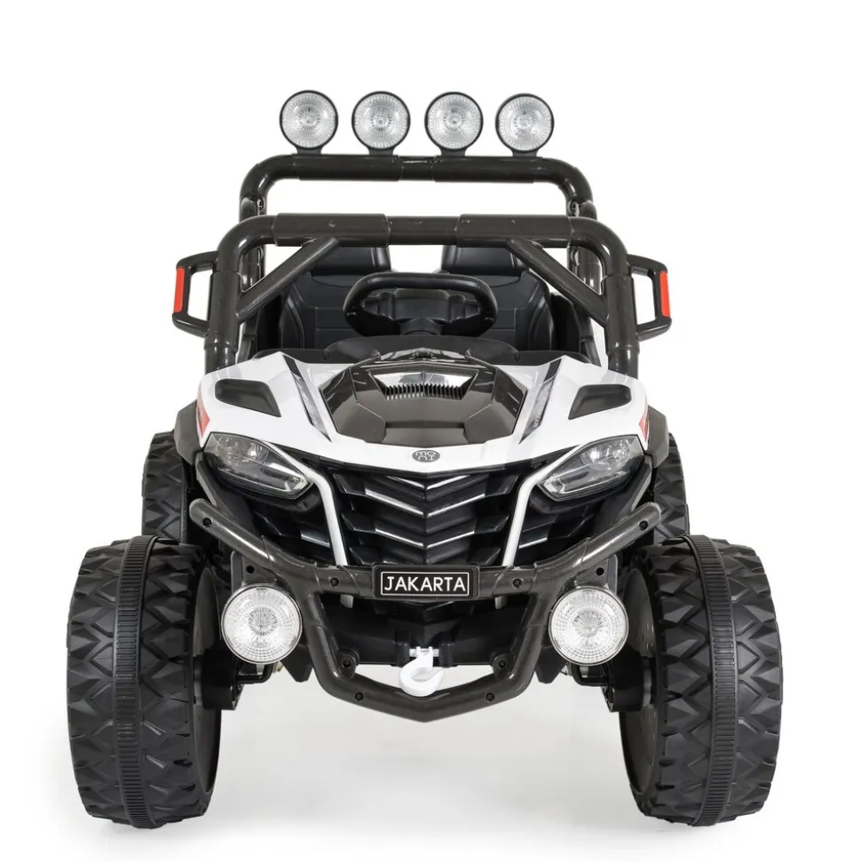 Moni Kinder Elektroauto Jeep Jakarta BLK-819, Fernbedienung, MP3, vier Motoren weiß