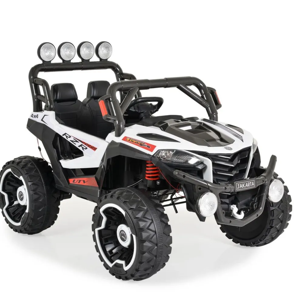 Moni Kinder Elektroauto Jeep Jakarta BLK-819, Fernbedienung, MP3, vier Motoren weiß