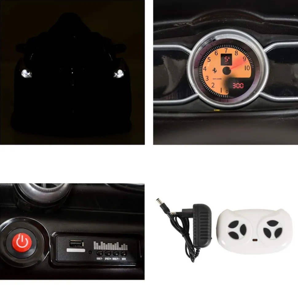 Moni Kinder Elektroauto Liberty, Fernbedienung EVA-Reifen Rücklichter Gurt MP3 weiß