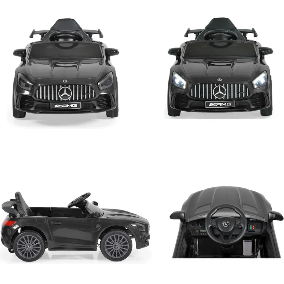 Moni Kinder Elektroauto Mercedes AMG GTR EVA-Reifen, Musikeffekte, Fernbedienung schwarz