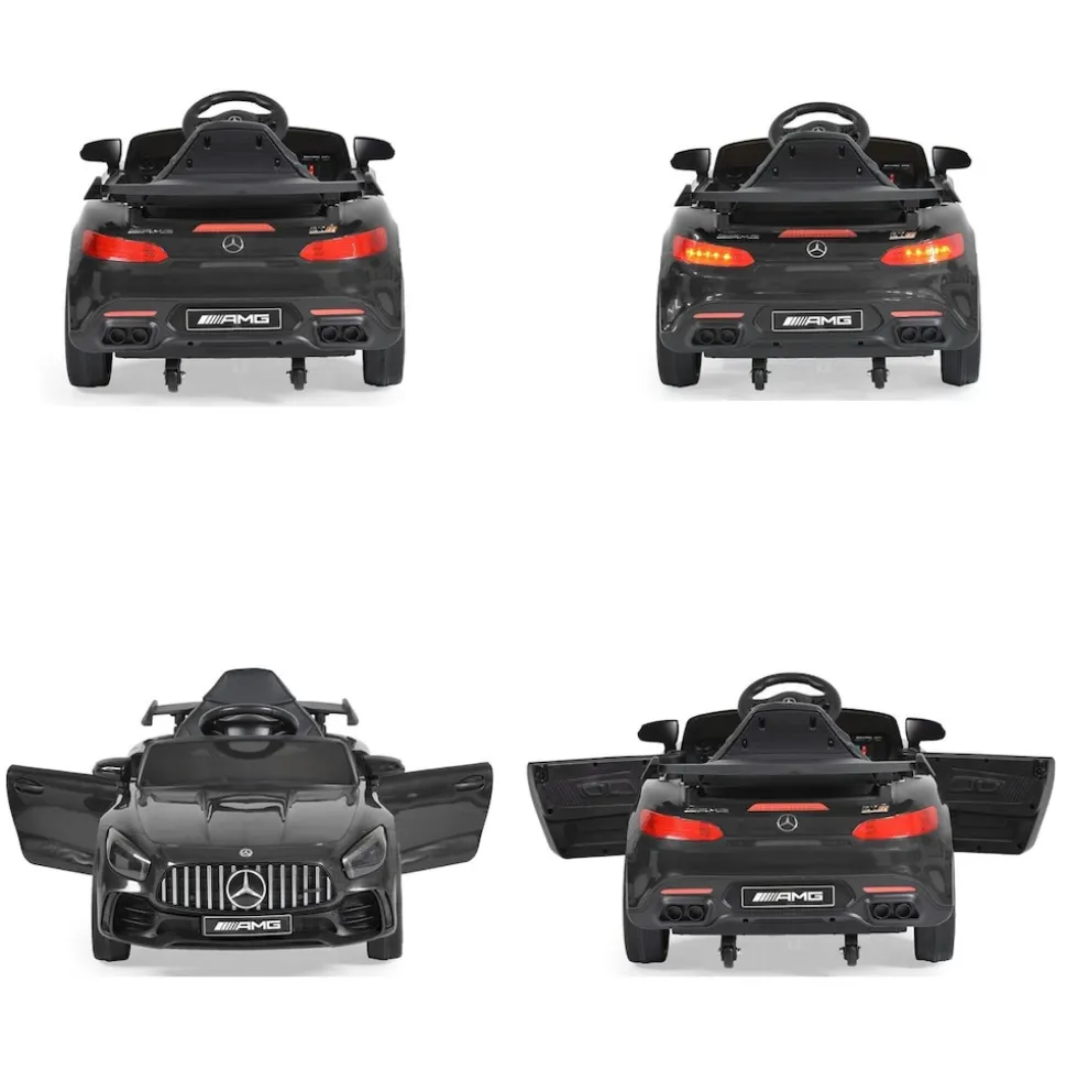 Moni Kinder Elektroauto Mercedes AMG GTR EVA-Reifen, Musikeffekte, Fernbedienung schwarz