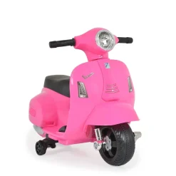 Moni Kinder Elektromotorrad Vespa GTS Super Sport, Roller, Frontleuchten, Hupe pink