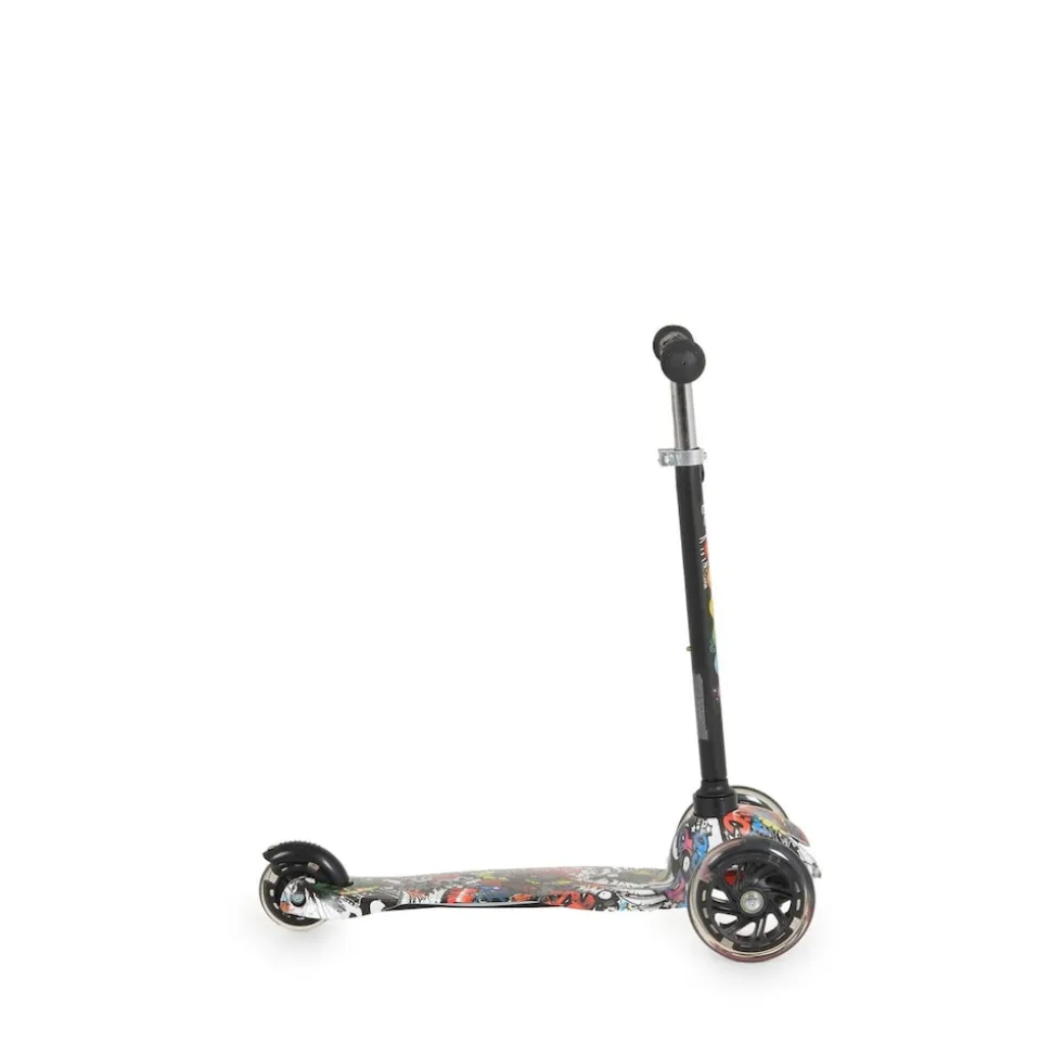 Moni Kinderroller Fidget 3 Räder höhenverstellbar, PU-Räder, Wasserdruck, ABEC-7 schwarz