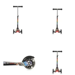 Moni Kinderroller Fidget 3 Räder höhenverstellbar, PU-Räder, Wasserdruck, ABEC-7 schwarz