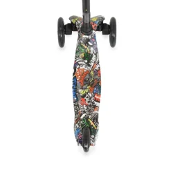 Moni Kinderroller Fidget 3 Räder höhenverstellbar, PU-Räder, Wasserdruck, ABEC-7 schwarz