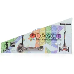 Moni Kinderroller Fidget 3 Räder höhenverstellbar, PU-Räder, Wasserdruck, ABEC-7 schwarz