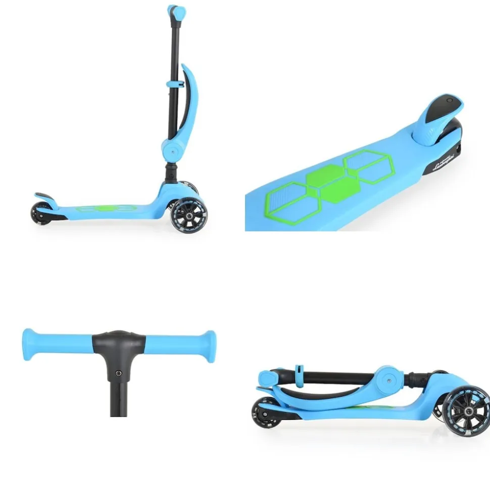 Moni Kinderroller 2 in 1 Lamborghini Laufrad, Lenkerhöhe verstellbar, klappbar blau