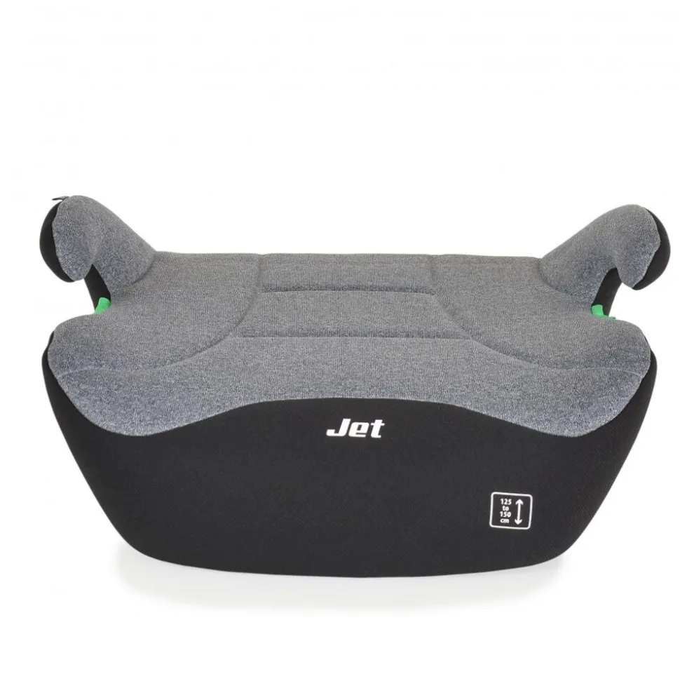 Moni Kindersitzerhöhung Jet i-Size (125-150cm) Gruppe 3 Armlehne Bezug waschbar grau/schwarz