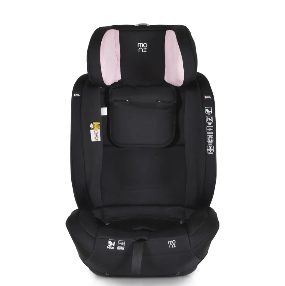 Moni Kindersitz i-Size i-Safe (76-150cm) Isofix, Top Tether, 13-fach verstellbar rosa