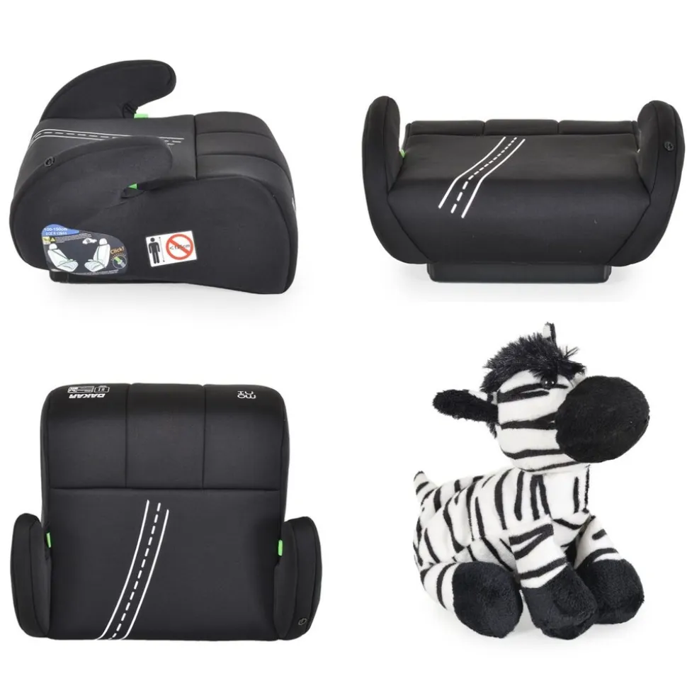 Moni Kindersitz Sitzerhöhung Dakar i-Size (125-150cm) Gruppe 3, Kuscheltier schwarz