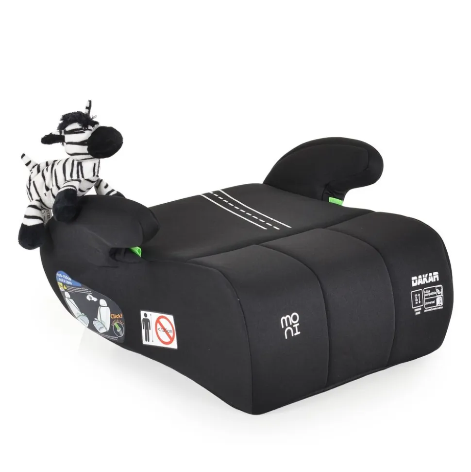 Moni Kindersitz Sitzerhöhung Dakar i-Size (125-150cm) Gruppe 3, Kuscheltier schwarz
