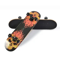 Moni Kinder Skateboard Lux 3006, ABEC-5 Lager 85A-PU-Räder Deckgröße 79 x 21 cm schwarz