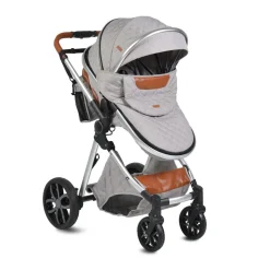 Moni Kinderwagen Alma Sportsitz Tragetasche umbaubar Wickeltasche Sitz umkehrbar hellgrau