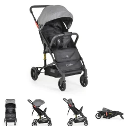 Moni Kinderwagen Buggy Colibri, faltbar, verstellbar, 5-Punkt-Gurt, ab 6 Monaten grau