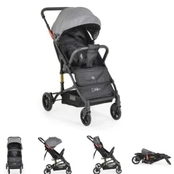 Moni Kinderwagen Buggy Colibri, faltbar, verstellbar, 5-Punkt-Gurt, ab 6 Monaten grau