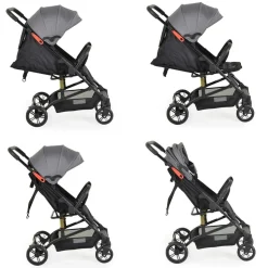 Moni Kinderwagen Buggy Colibri, faltbar, verstellbar, 5-Punkt-Gurt, ab 6 Monaten grau