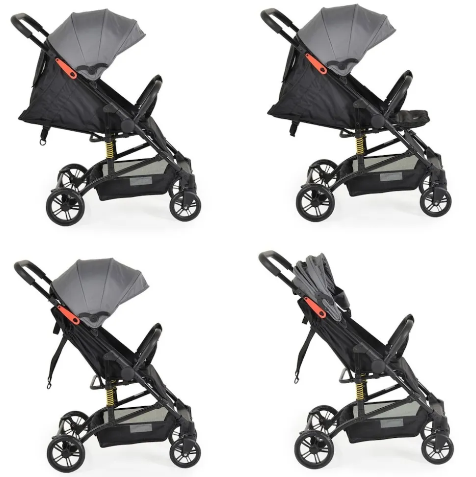 Moni Kinderwagen Buggy Colibri, faltbar, verstellbar, 5-Punkt-Gurt, ab 6 Monaten grau