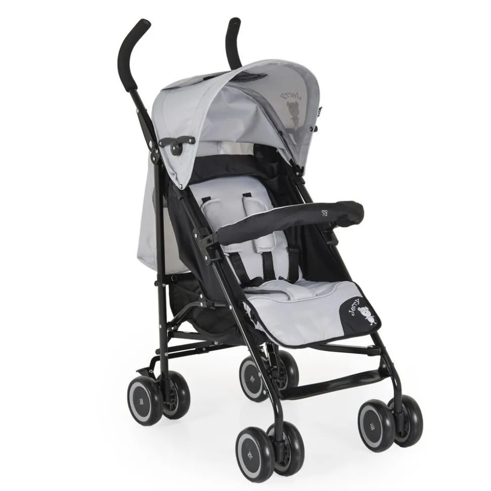 Moni Kinderwagen, Buggy Jerry, Sonnendach, schwenkbare Vorderräder, EVA-Räder grau/schwarz