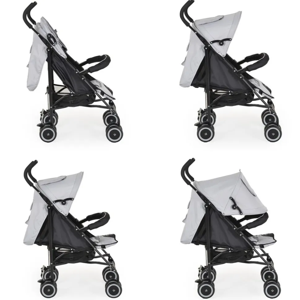 Moni Kinderwagen, Buggy Jerry, Sonnendach, schwenkbare Vorderräder, EVA-Räder grau/schwarz