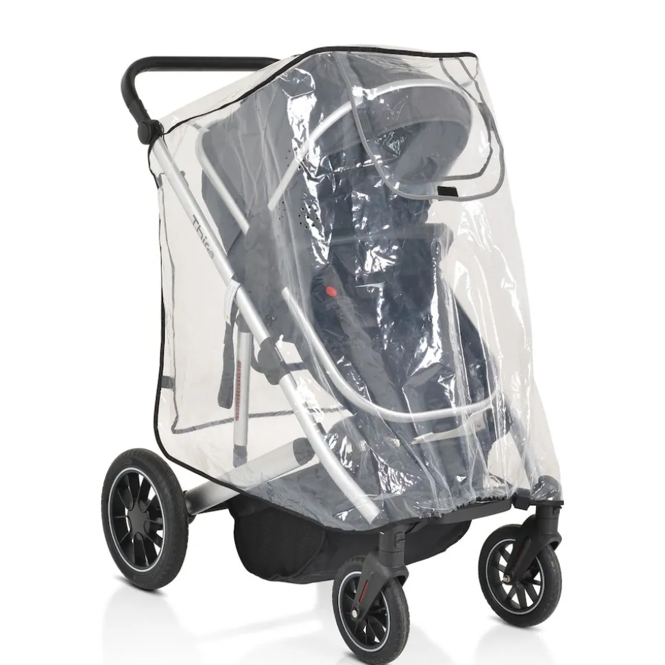 Moni Kinderwagen-Regenschutz Bimbro universal, Belüftungslöcher, für Einsitzer transparent