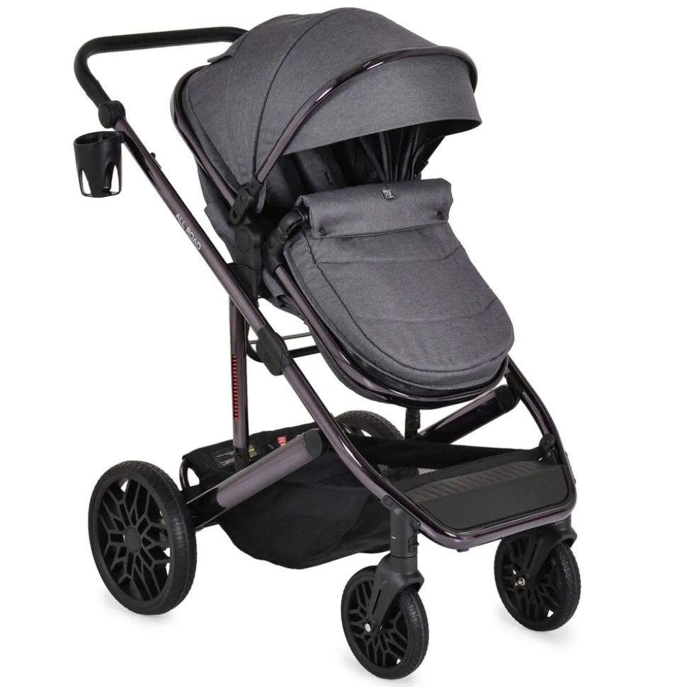 Moni Kombikinderwagen 3 in 1 all Road umbaubar Babyschale Sportsitz Tragetasche grau