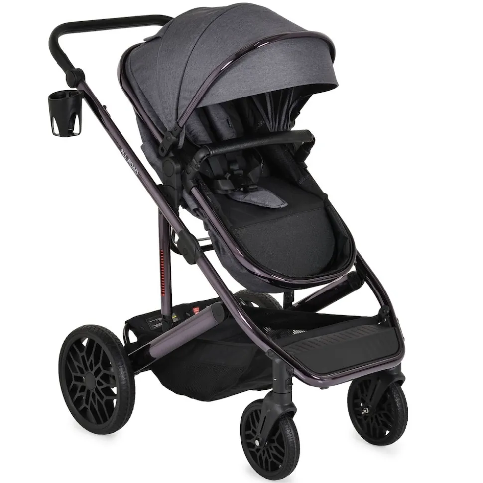 Moni Kombikinderwagen 3 in 1 all Road umbaubar Babyschale Sportsitz Tragetasche grau