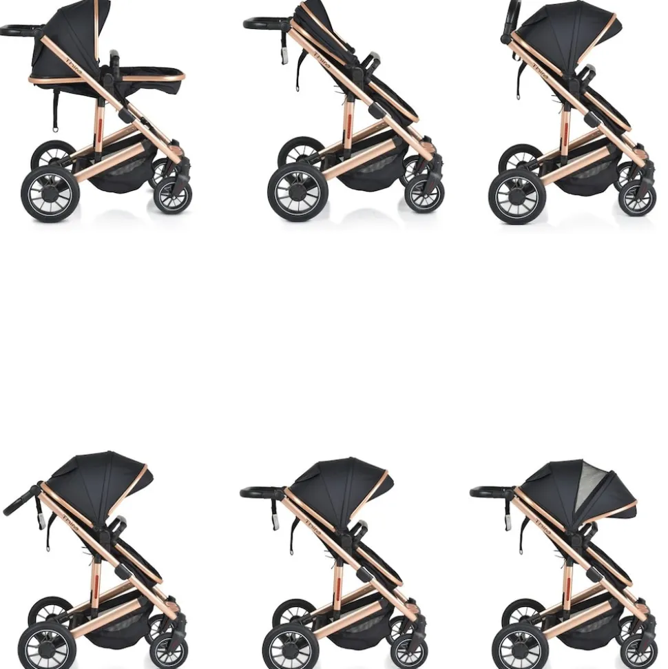 Moni Kombikinderwagen 2 in 1 Thira Babywanne, umbaubar, Sportsitz, Fußabdeckung schwarz