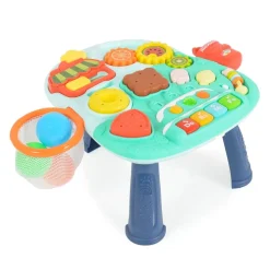 Moni Lauflernwagen 2 in 1 Korb, Musikfunktion, Spieltisch, Bälle, Spielcenter türkis