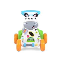Moni Laufwagen kleines Zebra SL83007 klappbar Melodien Schiebegriff verstellbar blau