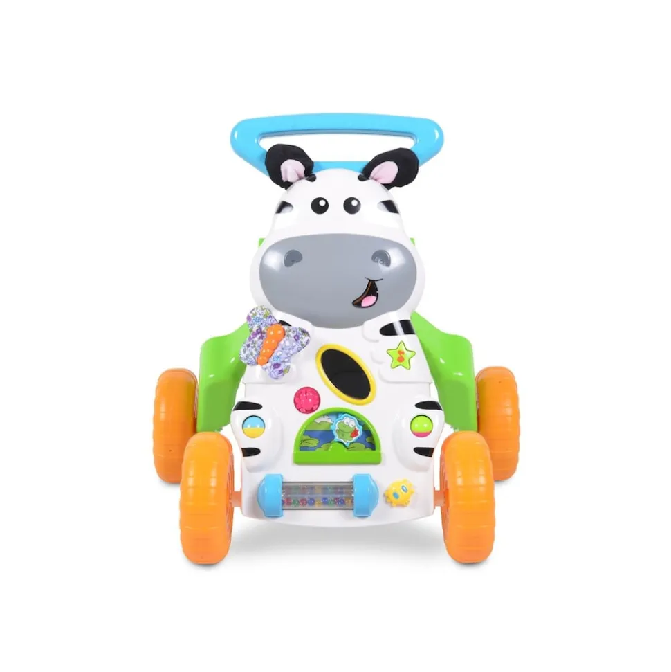 Moni Laufwagen kleines Zebra SL83007 klappbar Melodien Schiebegriff verstellbar blau