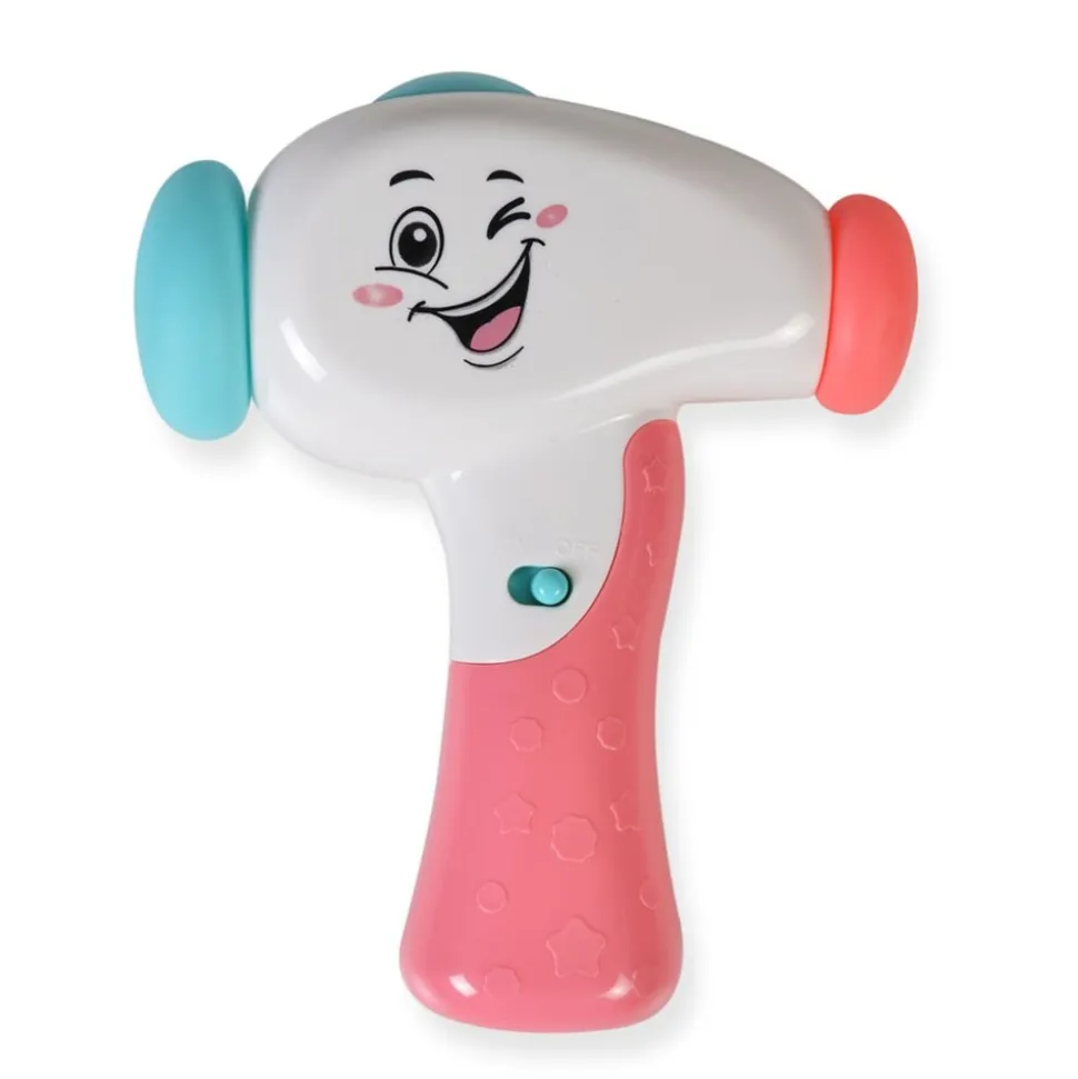 Moni Musikspielzeug Babyhammer K999-119B verschiedene Melodien Quietschehammer pink
