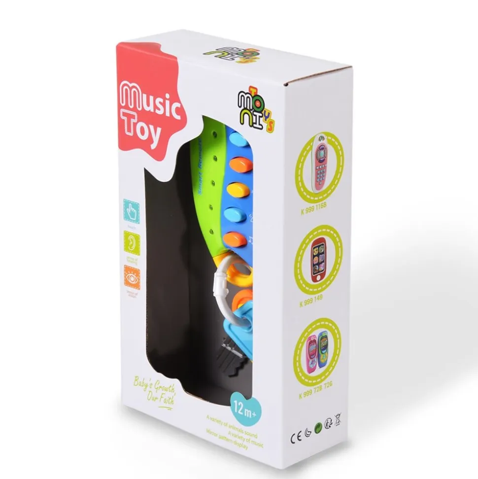 Moni Musikspielzeug Schlüsselbund K999-80B Tasten, Musik, Licht, drei Schlüssel bunt