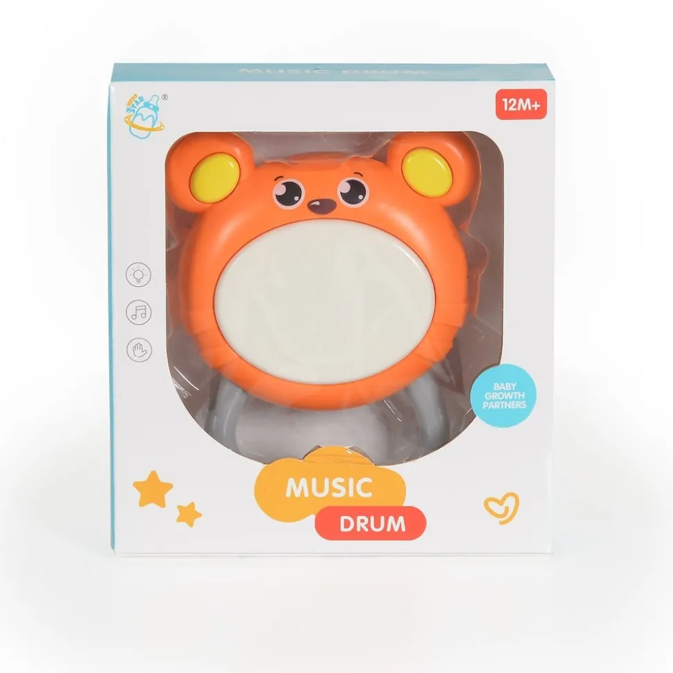 Moni Musikspielzeug Trommelbär MBX05-2, Musik, Trommelgeräusche, Tierstimmen orange