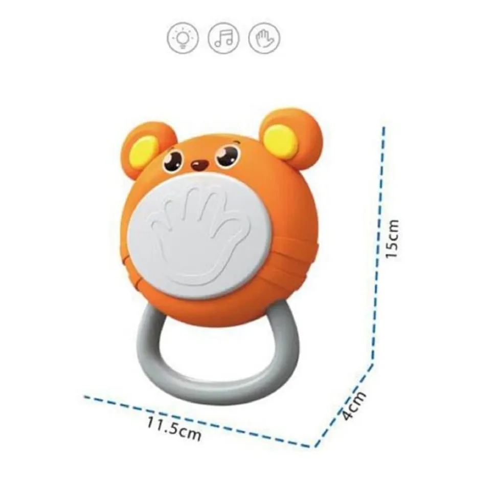 Moni Musikspielzeug Trommelbär MBX05-2, Musik, Trommelgeräusche, Tierstimmen orange