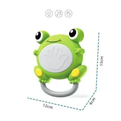 Moni Musikspielzeug Trommelfrosch MBX06-1, Trommelgeräusche, Tierstimmen, Musik grün