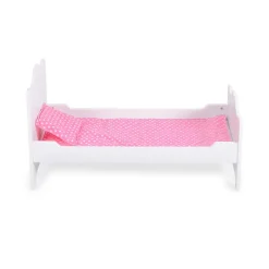 Moni Puppenbett PH12B019 aus Holz, Maße 48 x 32 x 30 cm, Kissen und Unterlage weiß